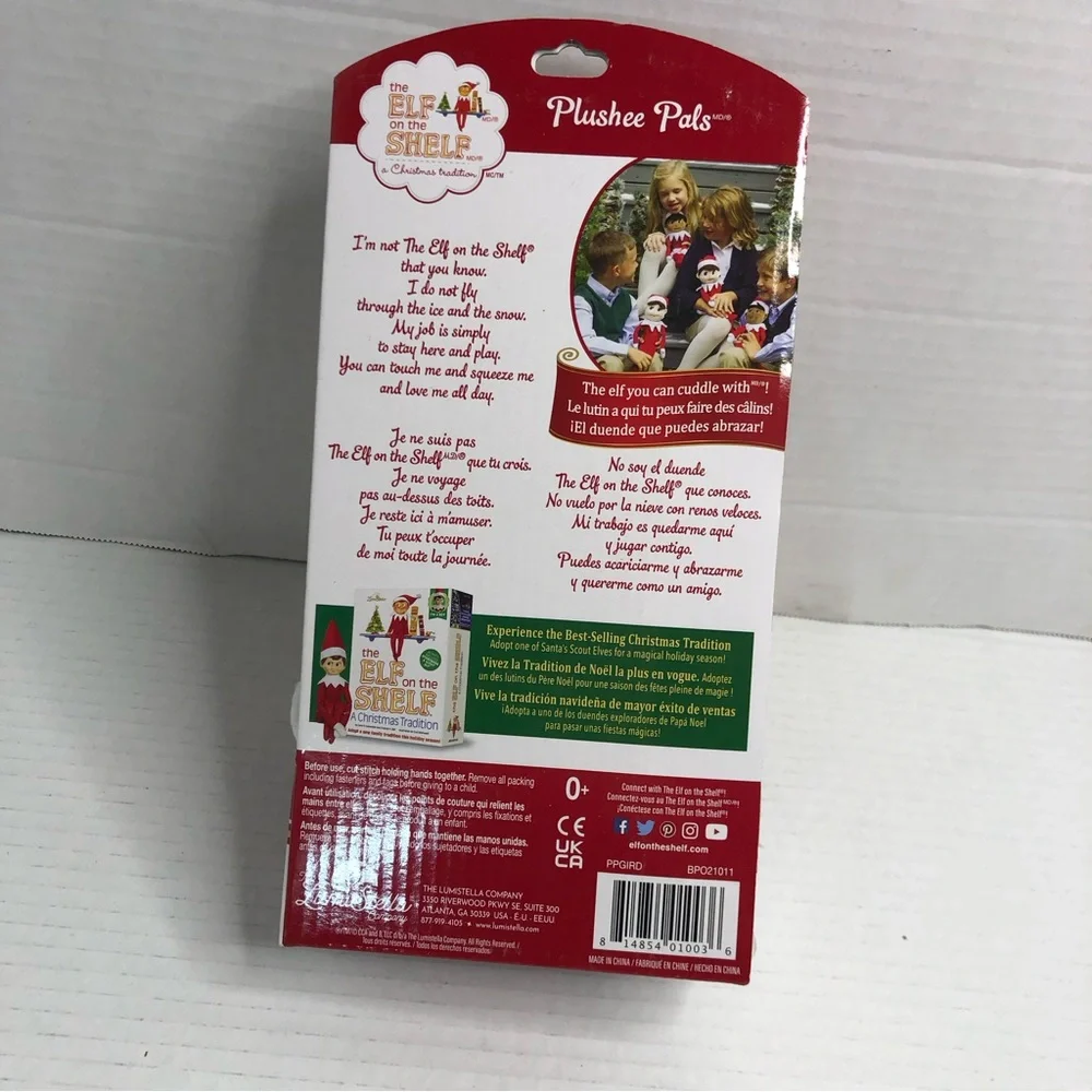 The Elf On The Shelf Girl Plushee Pals Dark Skin Brown Eyes NINA-New In Box